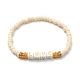 Boho Armband LOVE Weiß/Gold